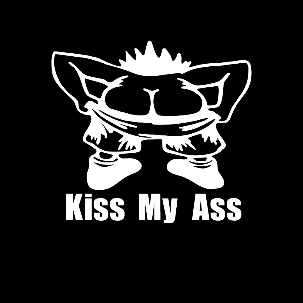 Funny Kiss My Ass Car Stickers Vinyl Waterproof Sunscreen Automobile Accessories for Windshield Suzuki Peugeot,12cm*13cm