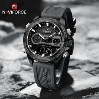 NAVIFORCE Quartz Watch For Men Silicone Bracelet Sport Wristwatches 30m Waterproof Alarm Clock Analog Digital Clock Reloj Hombre