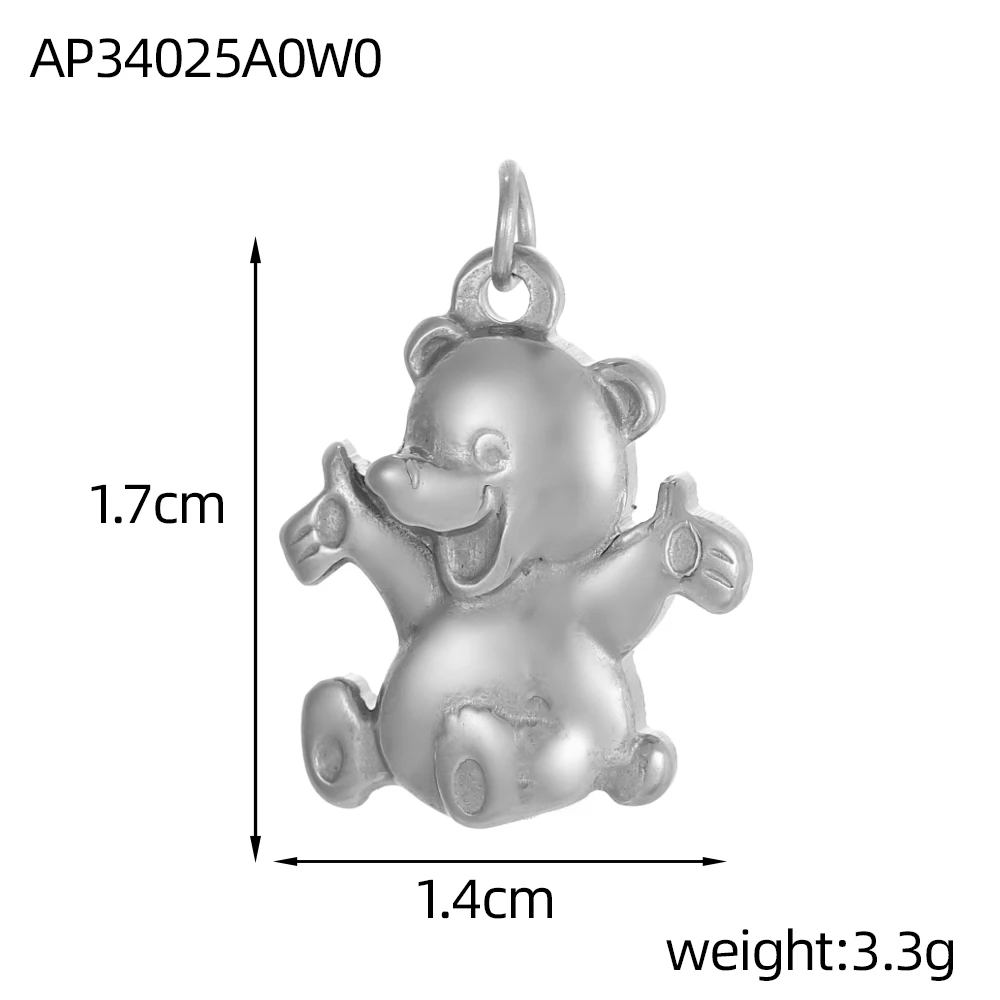 CARLIDANA nouveauté bricolage breloques en acier inoxydable plaqué or serpent ours en peluche abeille papillon pendentif Animal pour la fabrication de bijoux