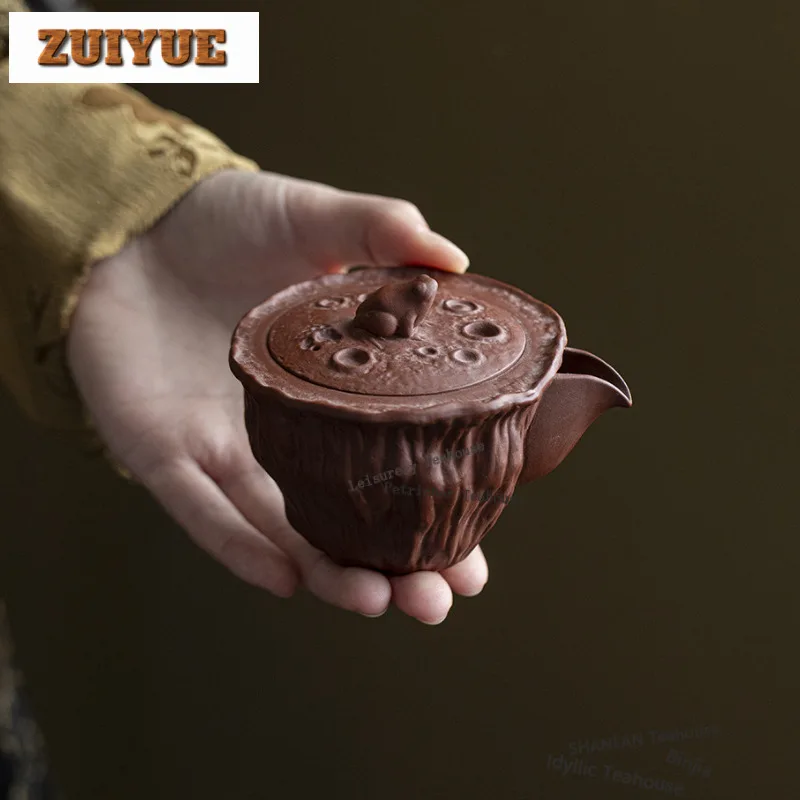 100ml Purple Clay Hand Grab Teapot Traditional Tea Infuser Pot Tea Maker Kettle With Filter Puer Chinese Tea Set Decoration Gift
