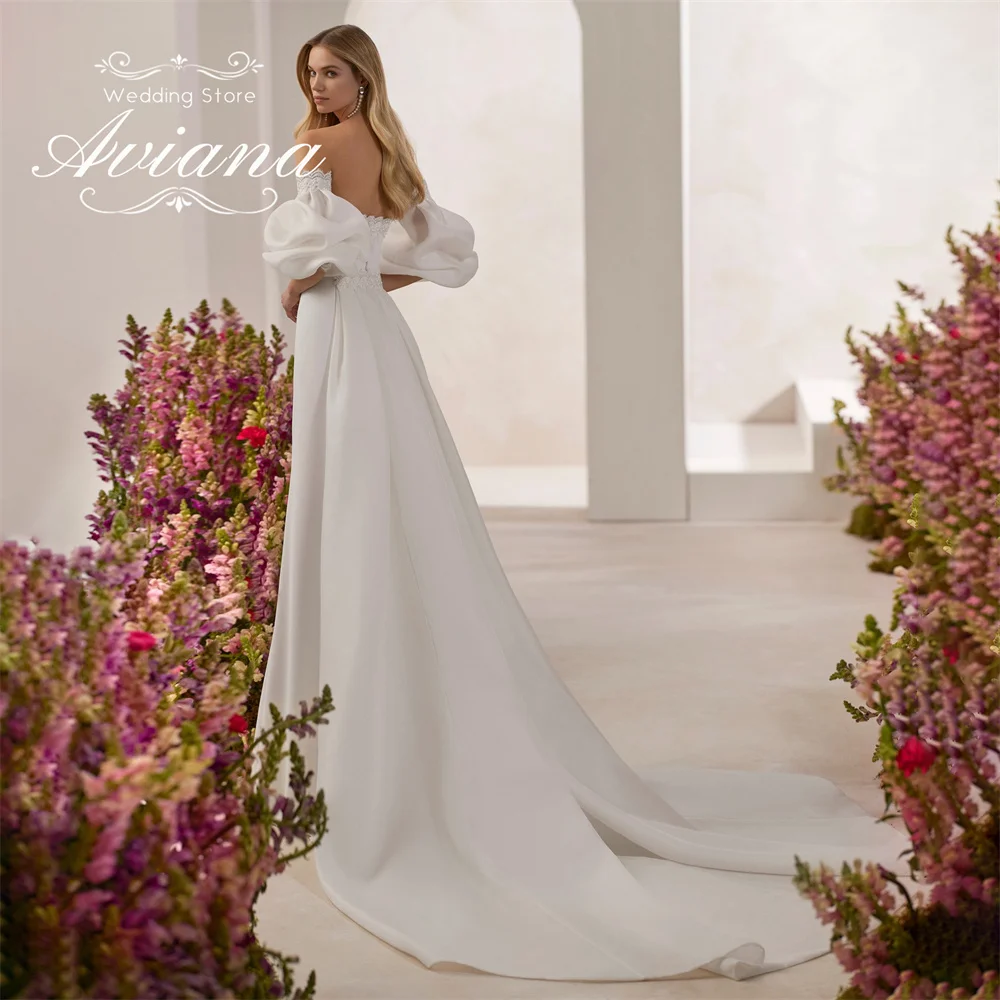 Customized Aviana Strapless Sleeveless Mermaid Wedding Dress Floor Length Sweep Train Ruffles Simple Design Lace Sequin 2025