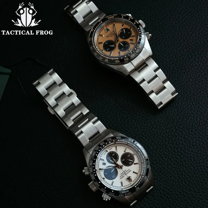 Tactical Frog VS75 Solar Chronograph Watch V2 41mm Quartz Movement Sapphire C3 Luminous 200M Waterproof Luxury Men\'s Watch