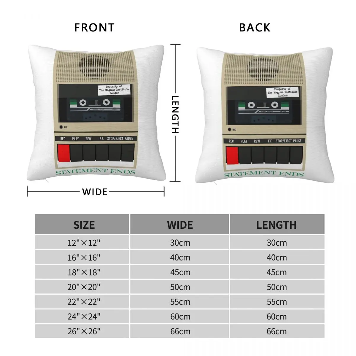 Statement Ends Magnus Archives Square Pillowcase Polyester Linen Velvet Pattern Zip Decor Home Cushion Cover
