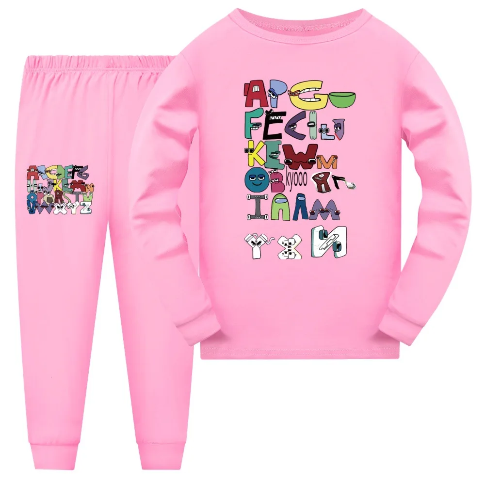 Fall Alphabet Lore Kids Pajamas Children Sleepwear Pyjamas for Boys Cotton Night Wear Toddler Clothing Sets Girl Cartoon Pijamas
