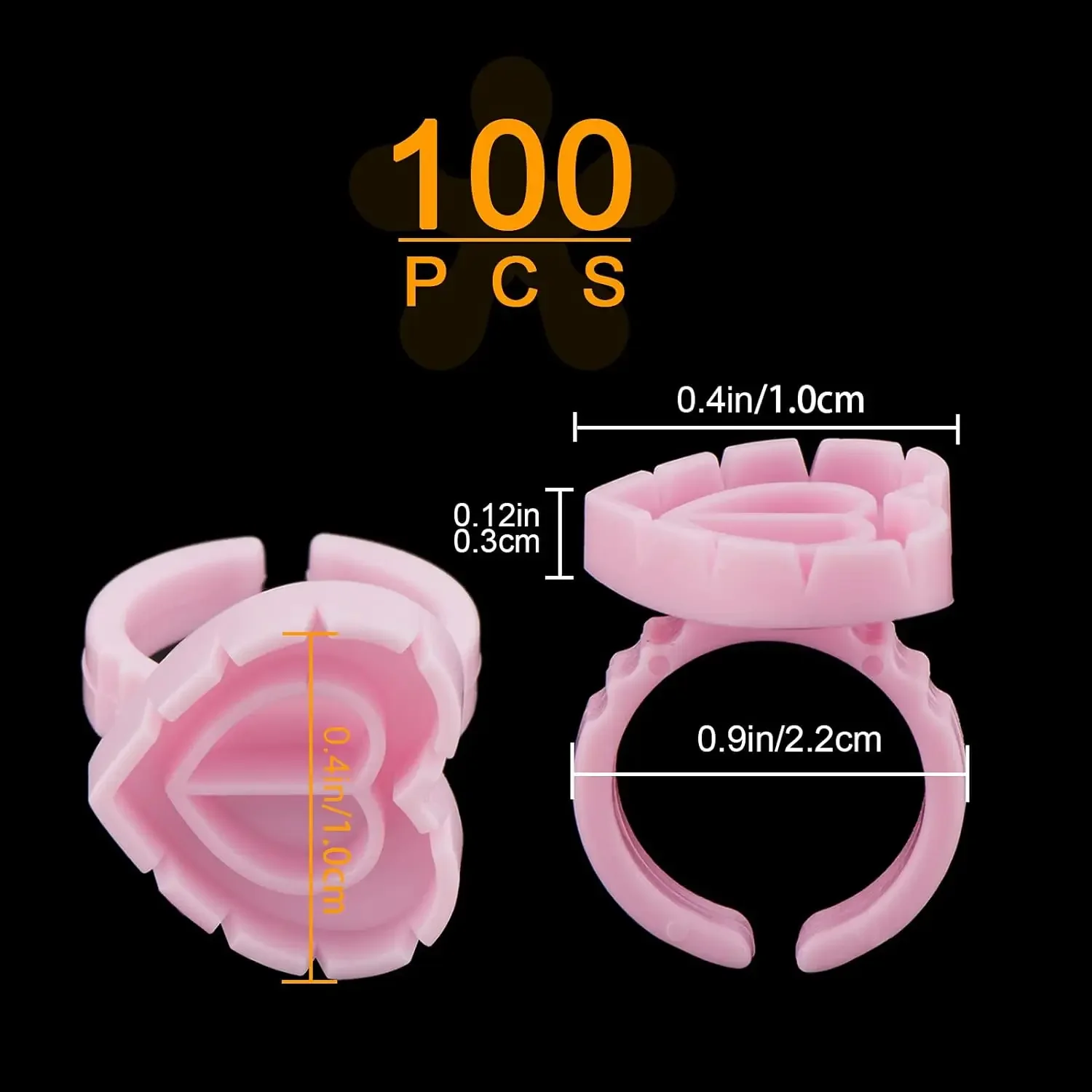 100 pièces Volume colle anneau tasse pour cils ventilateur tatouage Pigment support conteneur porte-colle fleur tasses Extension de cils fournisseur