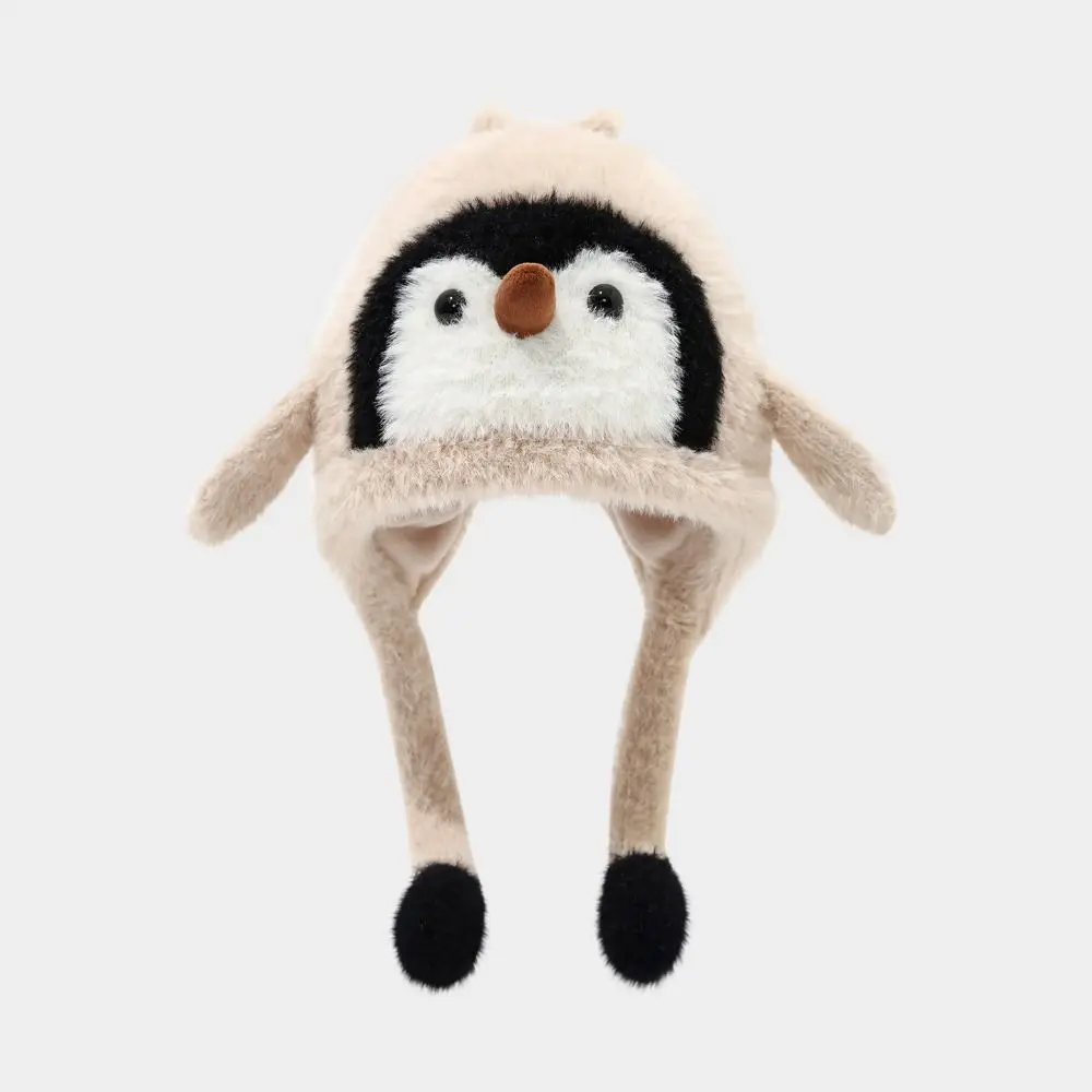 

Funny Cute Children's Warm Hat Windproof Breathable Penguin Hat Pom Pom Ends Thickened Warmth Ear Protection Cap Winter Season