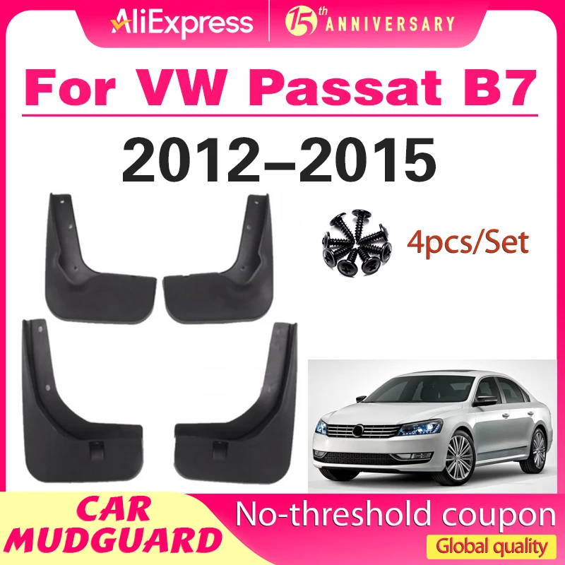 

Set Front Rear Molded Car Mud Flaps For VW Passat B7 2012-2015 North America Mudflaps Splash Guards Mud Flap Mudguards Fender