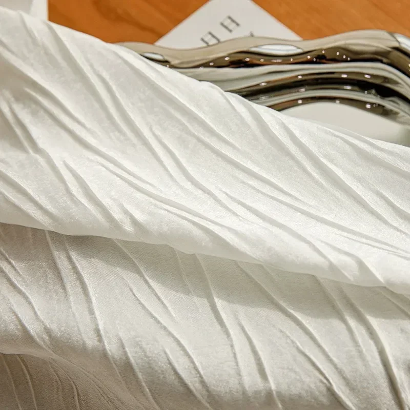 

Simple French Dovetail Screen Curtain White Tulle Light And Opaque Thickened Light Luxury Living Room Bedroom Window Screen