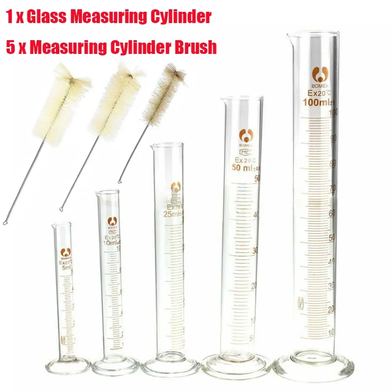 1 Stück Neues Professionelles Dickwandiges Glas-Messzylinder-Set 5ml 10ml 25ml 50ml 100ml Messzylinder-Kit für Laborbedarf – Detail 1
