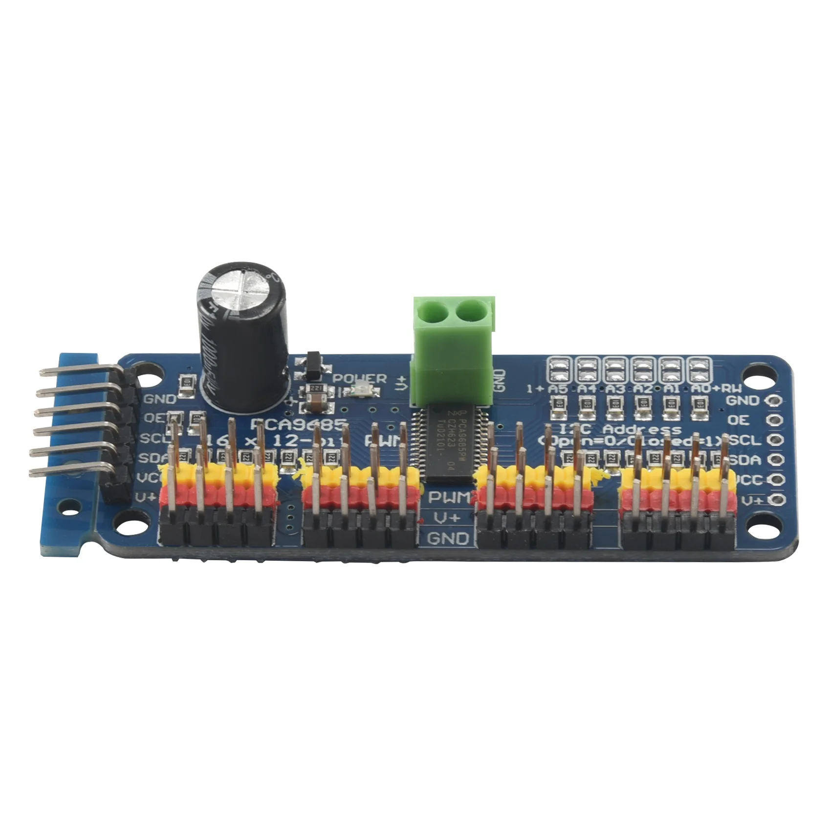 B44C 16 canales PWM/Servo controlador interfaz IIC-PCA9685 para Arduino o Raspberry Pi Shield módulo Servo Shield