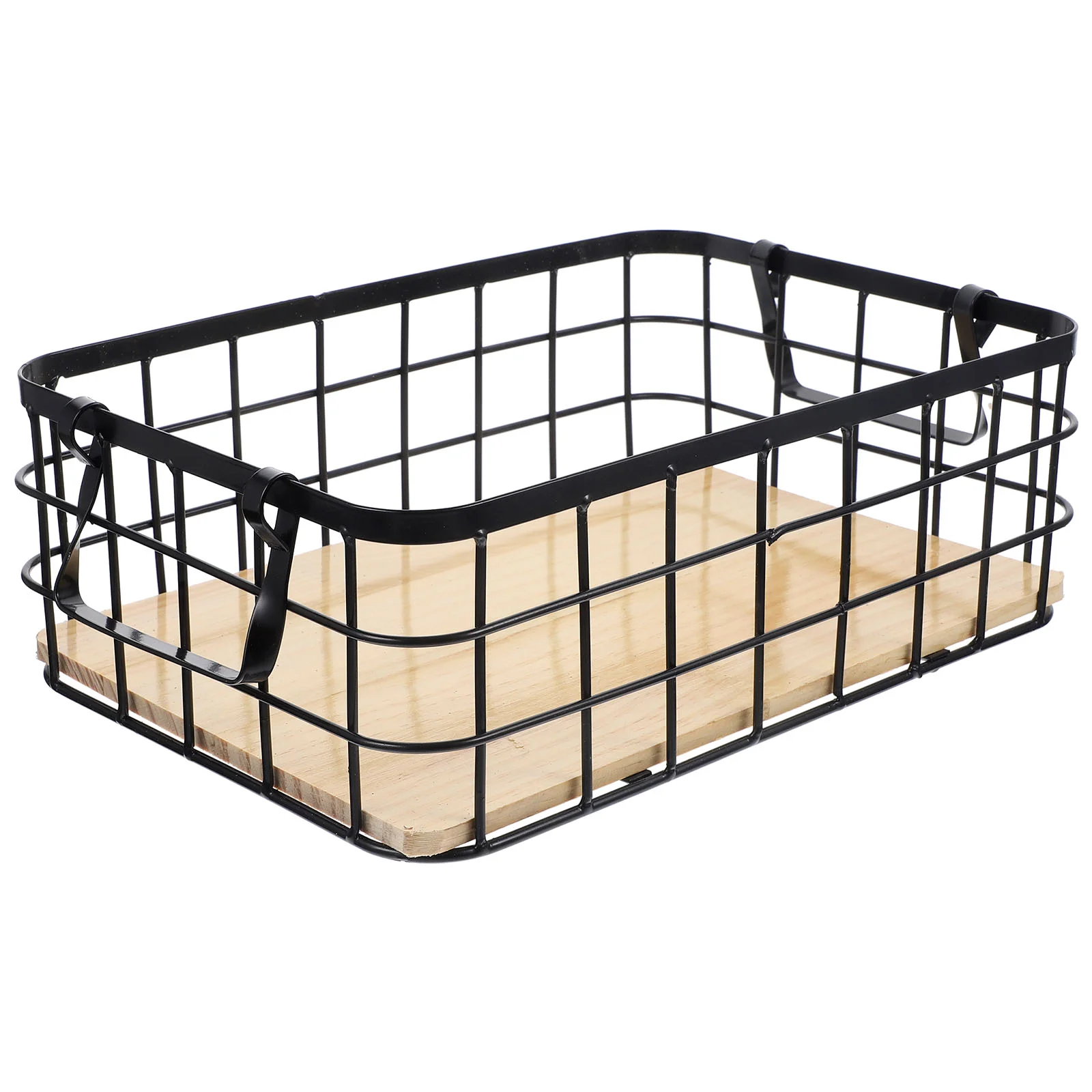 

Small Wire Basket with Handle Baskets Decorative Black Storage for Kitchen Metallic Line