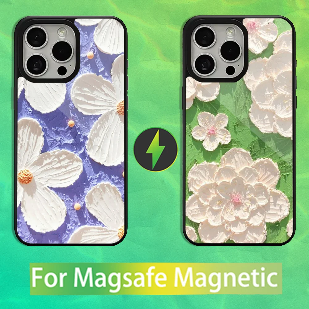 

Flowers Art Oil Painting Phone Case For iPhone 16,15,14,13,12,11,Pro,Max,Plus,Mini,Magsafe,Magnetic Wireless Charging Case