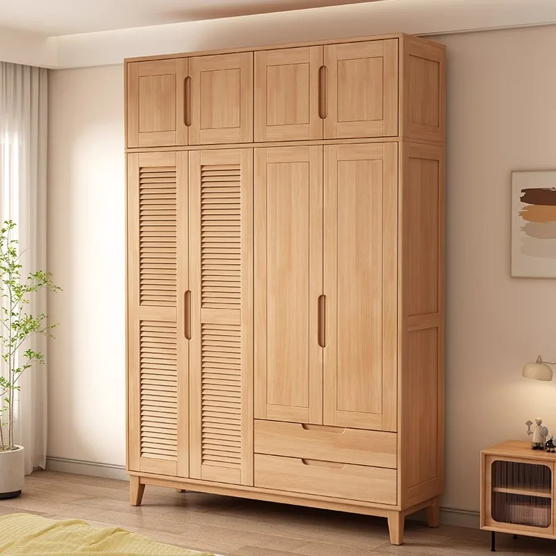 Log economical small wardrobe finished hanging wardrobe household bedroom breathable new wardrobe