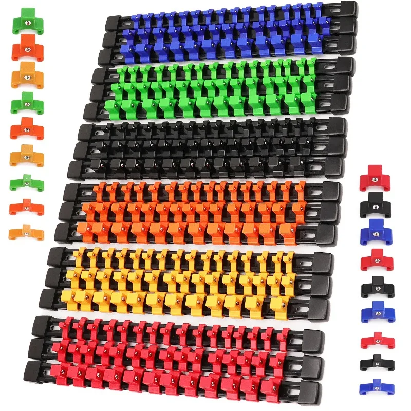 18-Piece Socket Organizer Set for Tool Box Drawer, Drive Socket Trays & Holder Clip Rail