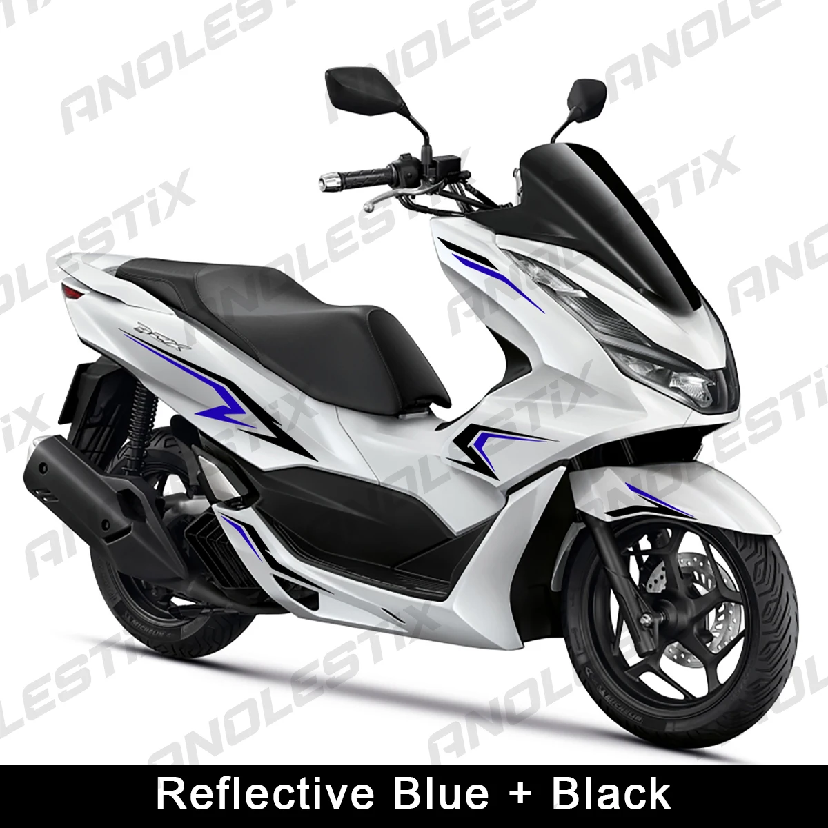 AnoleStix Reflecterende Motorcycle Body Waterdichte Decoratie Stickers Brandstoftank Pads Kuip Frosted Decals Voor Honda PCX 125 150