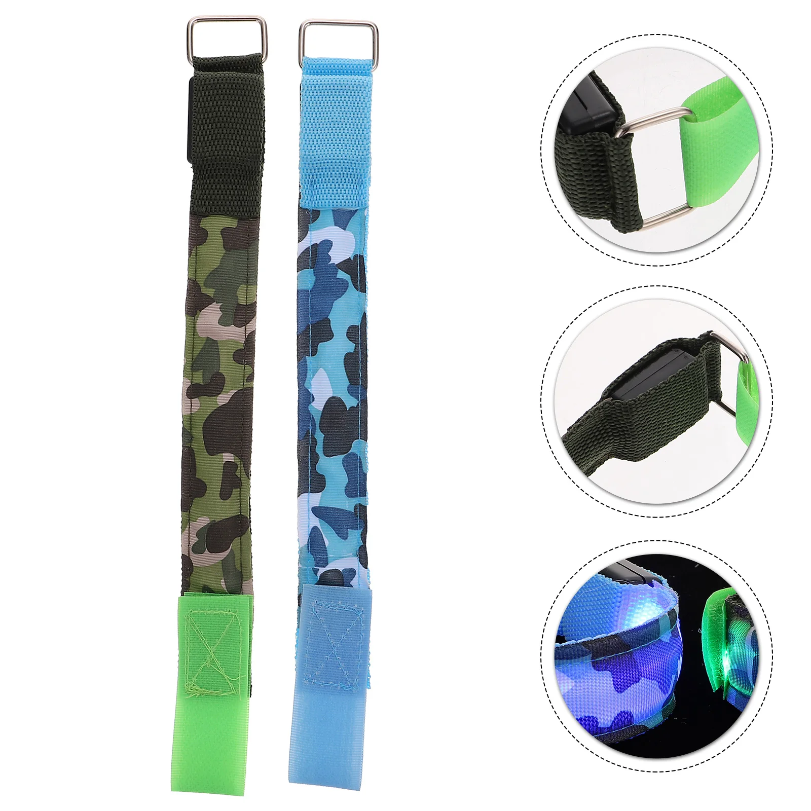 

2Pcs Luminous Armband for Running Cycling Walking Adjustable LED Glowing Arm Strap Safety Running Light for Runners