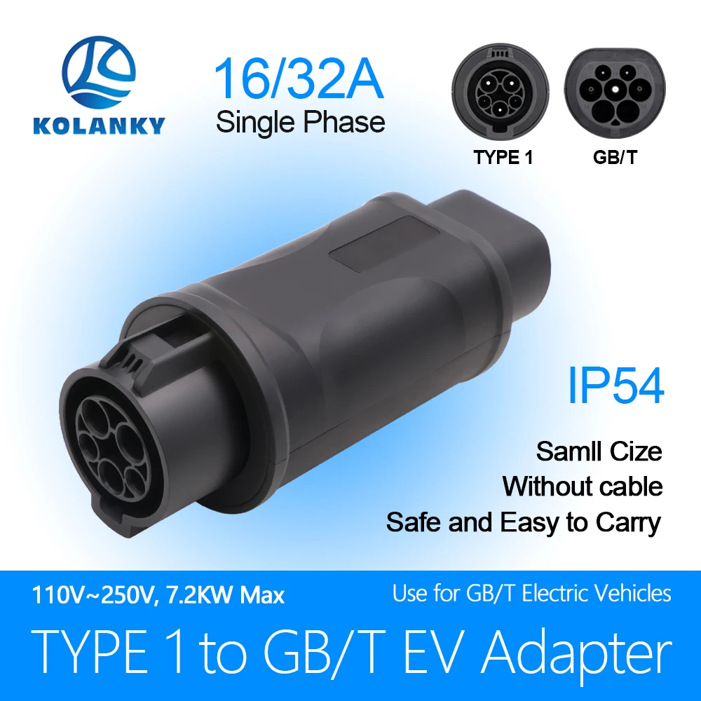 

Type 1 to GBT 7.2 KW EV Charger Adaptor SAE J1772 To GB China Standard EV Charger Converter Adapter 16A 32A for EVSE Charging