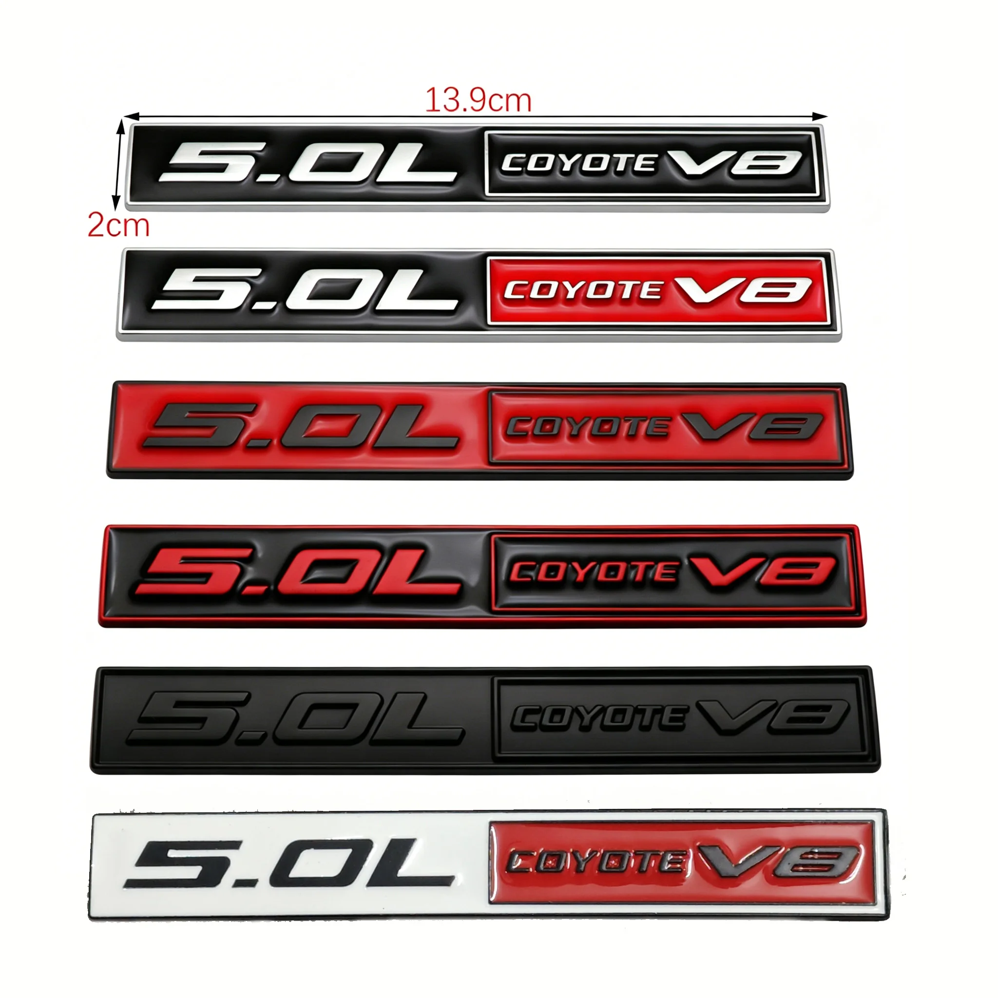 Car 5.0 COYOTE V8 Emblem Sticker Accessories For Mustang ST Line GT MONDEO Chrysler Dodge Charger Ram 1500 Hellcat Challenger