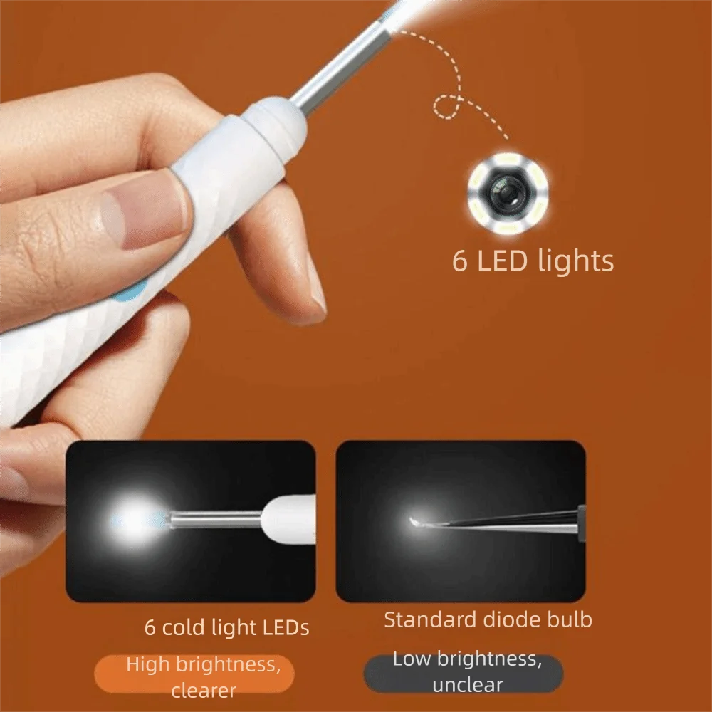 

USB Charging Visual Ear Sticks Ultra Thin 4.2mm Camera 1080P Visual Wireless Otoscope 6 LED Lights Waterproof Ear Cleaner