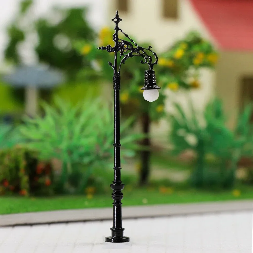 N Gauge LED Street Lamp para modelo ferroviário, iluminação de rua, trem e ferrovia decoração, acessório de paisagem, 65mm, 5 PCs, 1:160