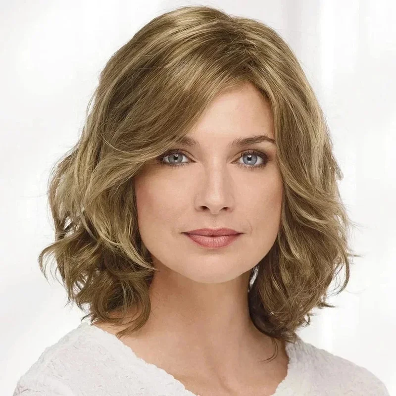 Hair New Fashion Golden Brown Wavy Women' Wigs12in