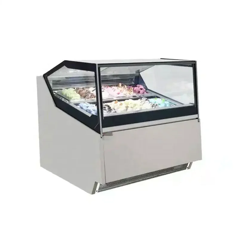 

Portable Gelato Ice Cream Dipping Cabinet Ice Cream Display Showcase Display Freezer Trailer