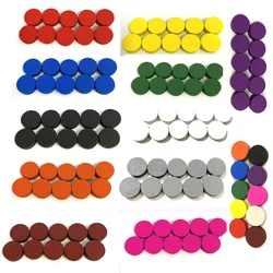 Pions de disque en bois pour jeu de société, jetons, accessoires, diamètre 15x5mm, 11 couleurs, 500 pièces