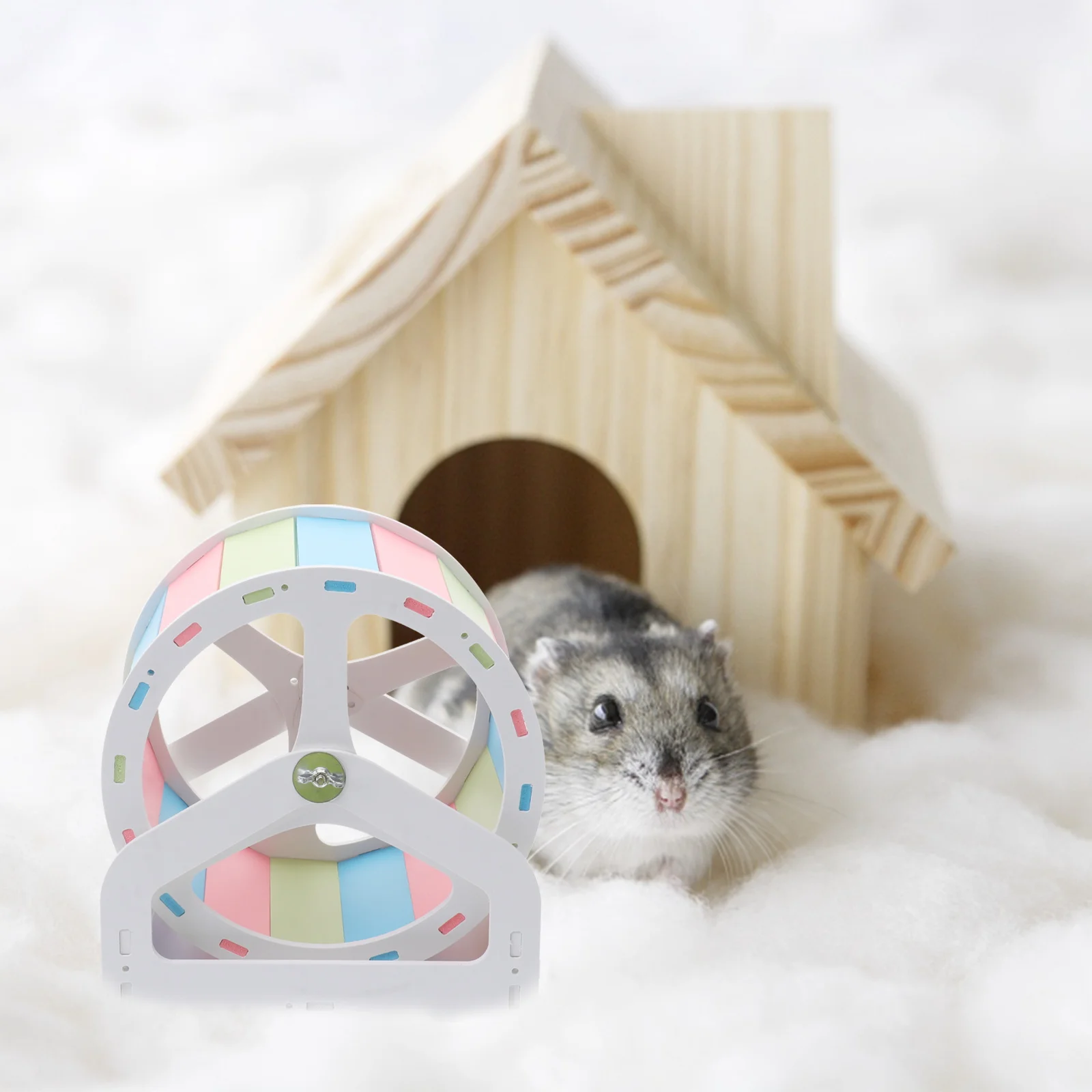 

Rotary Durable Silent Exercise For Hamster Hedgehog Gerbil Small Pets Running Wheel Attachable Foldable Cage Easy Storage Pet