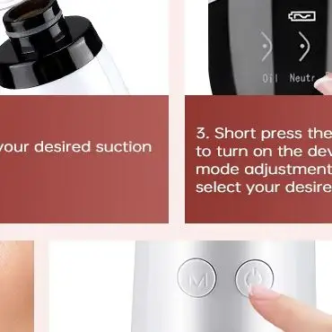 Facial Blackhead Remover Electric Hot Compress Vacuum Pore Cleaner Face Deep Nose Cleaner T Zone Pore Acne Pimple Removal Tool