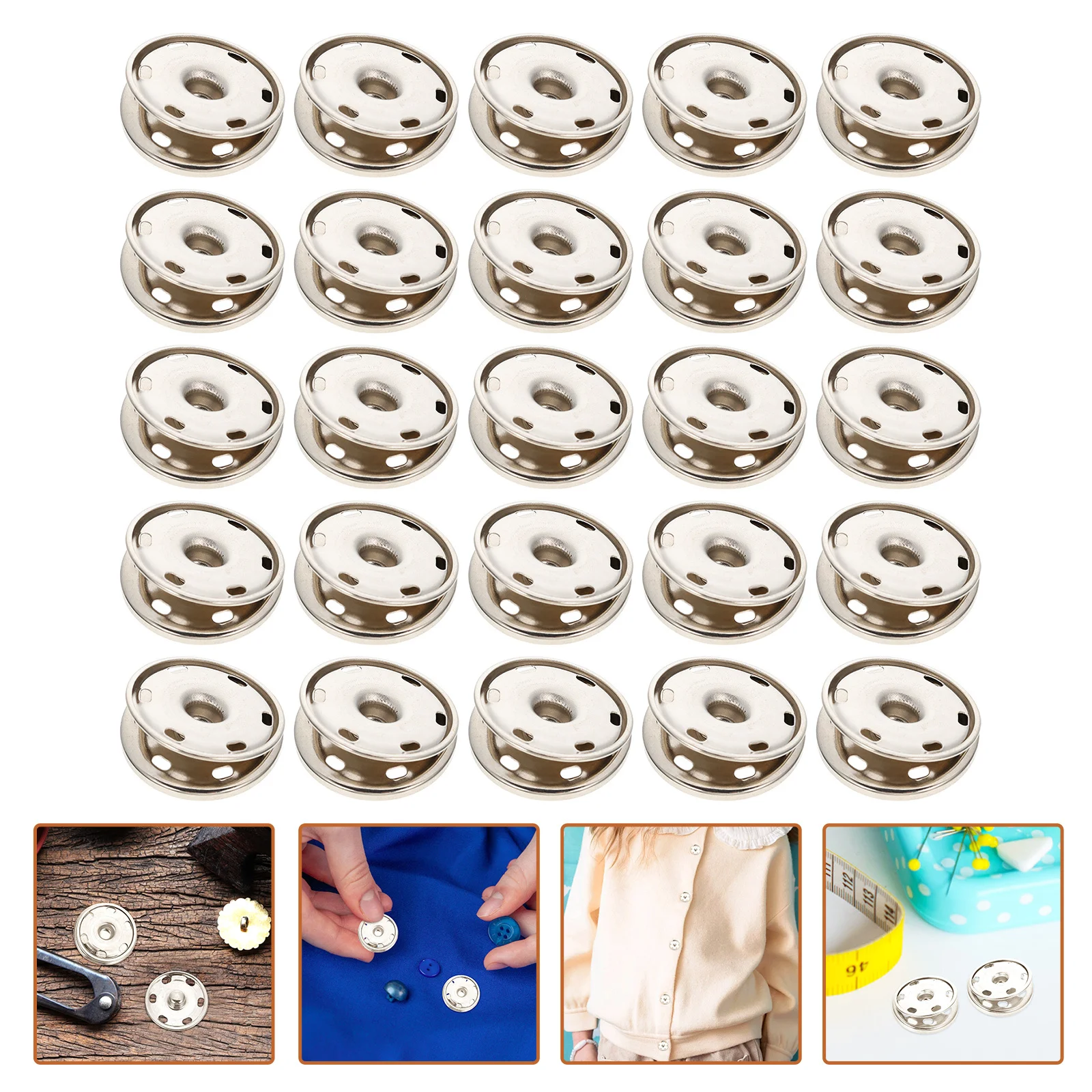 

50pcs Metal Snap Buttons Alloy Press Studs For Diy Clothing Handbag Jeans Hat Jacket Cover Sewing Craft Accessories Bag Clasp