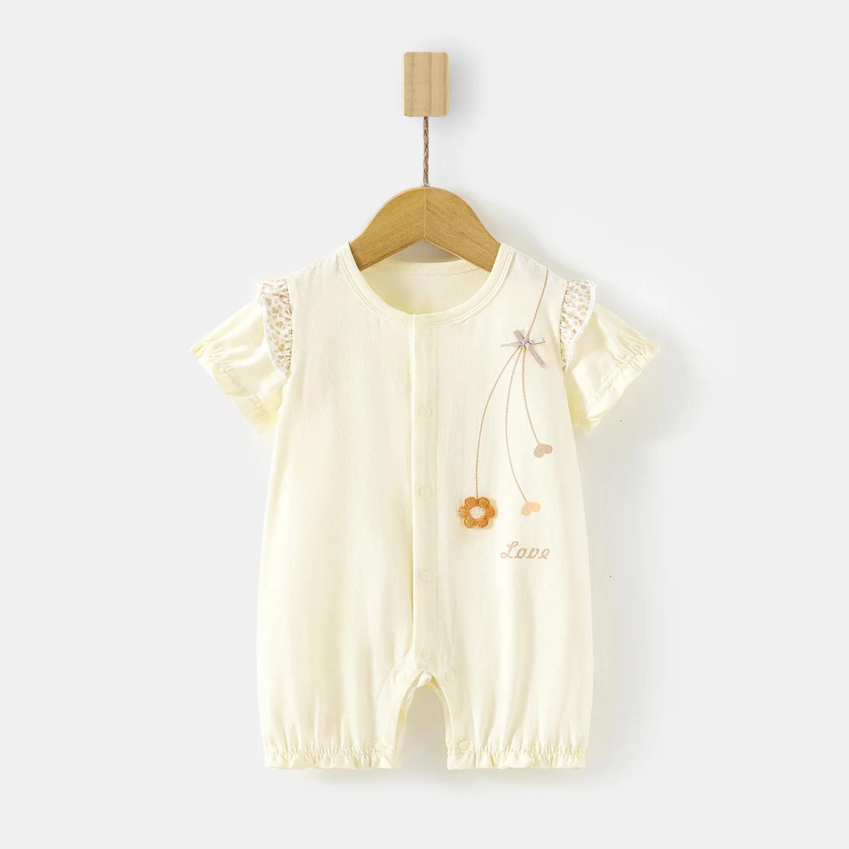 Baby-Eis-Sauerstoff-Baumwoll-Kurzarm-Strampler Sommer Neugeborenen Nahtloser Strampler Klimaanlagen-Kleidung Baby-Kleinkind-Strampler