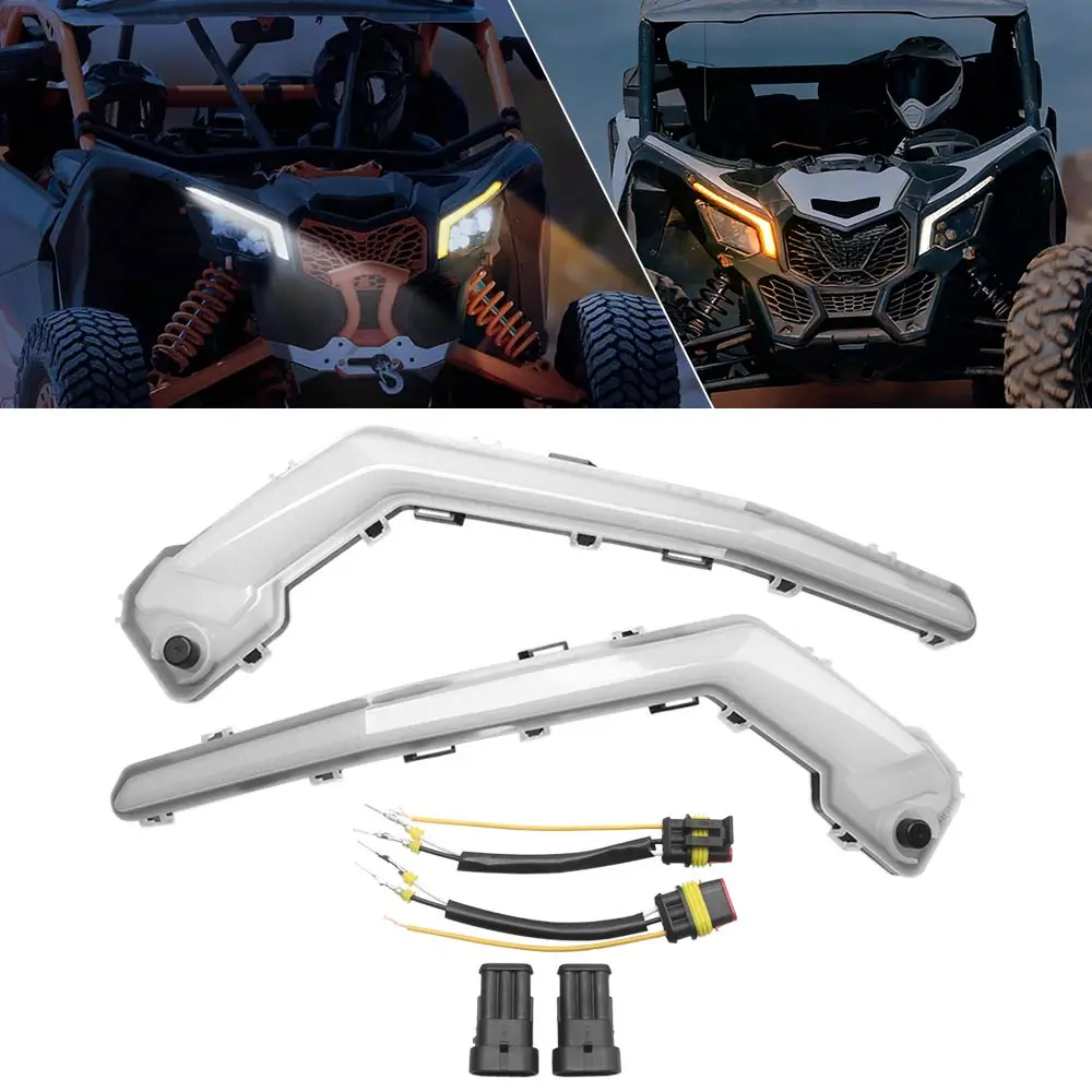 

For Can-Am Maverick X3 Max X DS RS XMR XRC Turbo R RR 2017-2024 UTV Accessories LED Front Signature Light Assembly White DRL