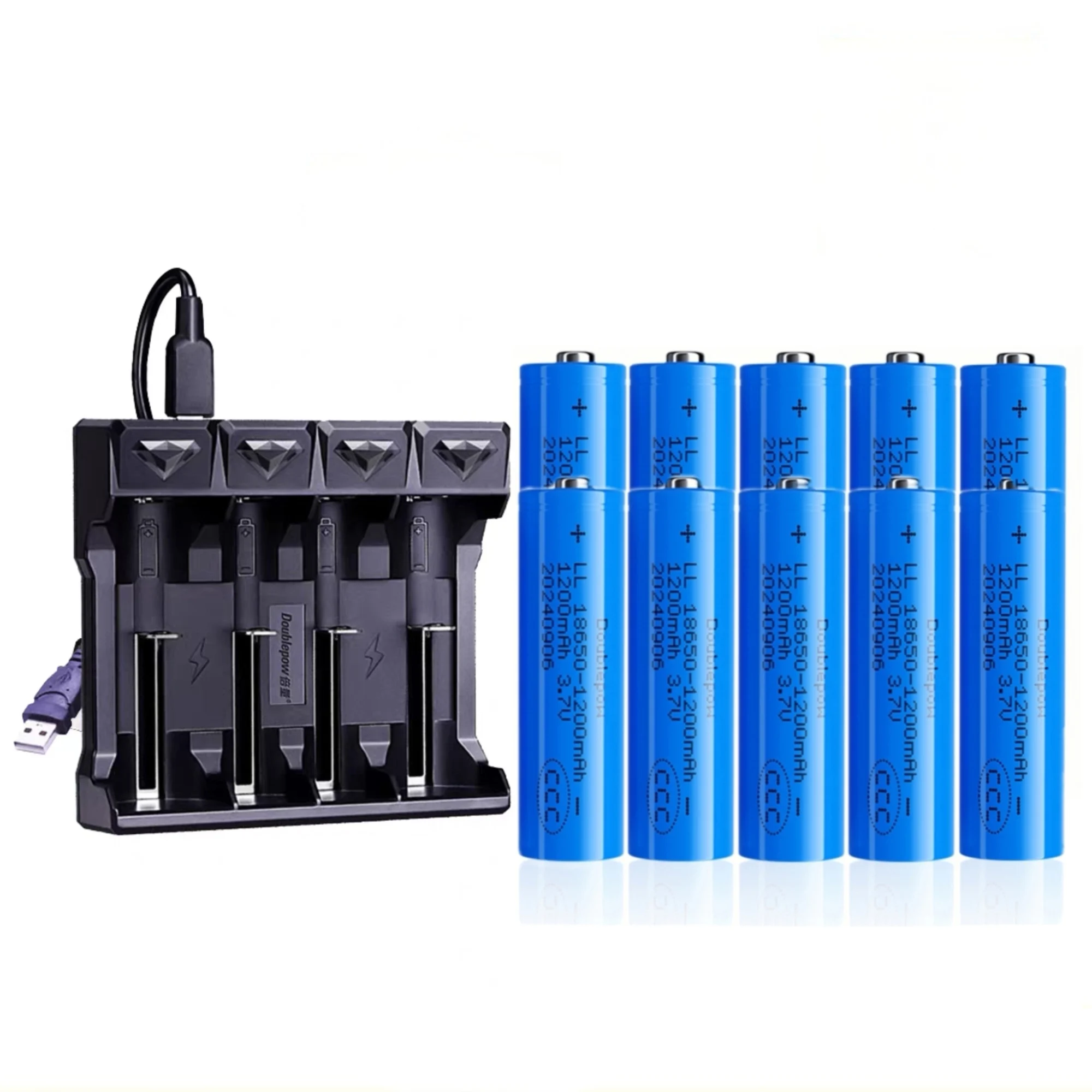 

10PCS 18650 rechargeable battery 3.7V 1200mAh 18650 Lithium Battery Charger for Jukebox Razor Camera Projector Bluetooth headset