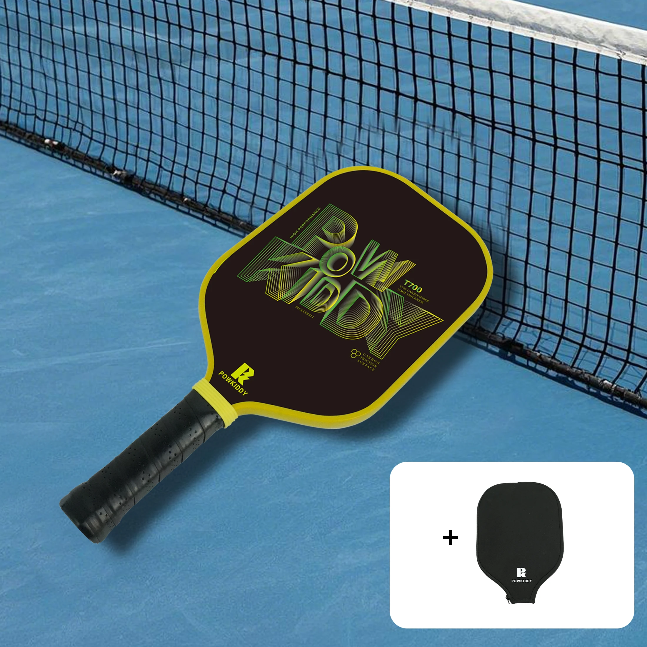 

T700 Carbon Fiber Pickleball Paddle - Heat Pressed Sandblasted PP Honeycomb Core 16mm Offensive Style Pickleball Racquet
