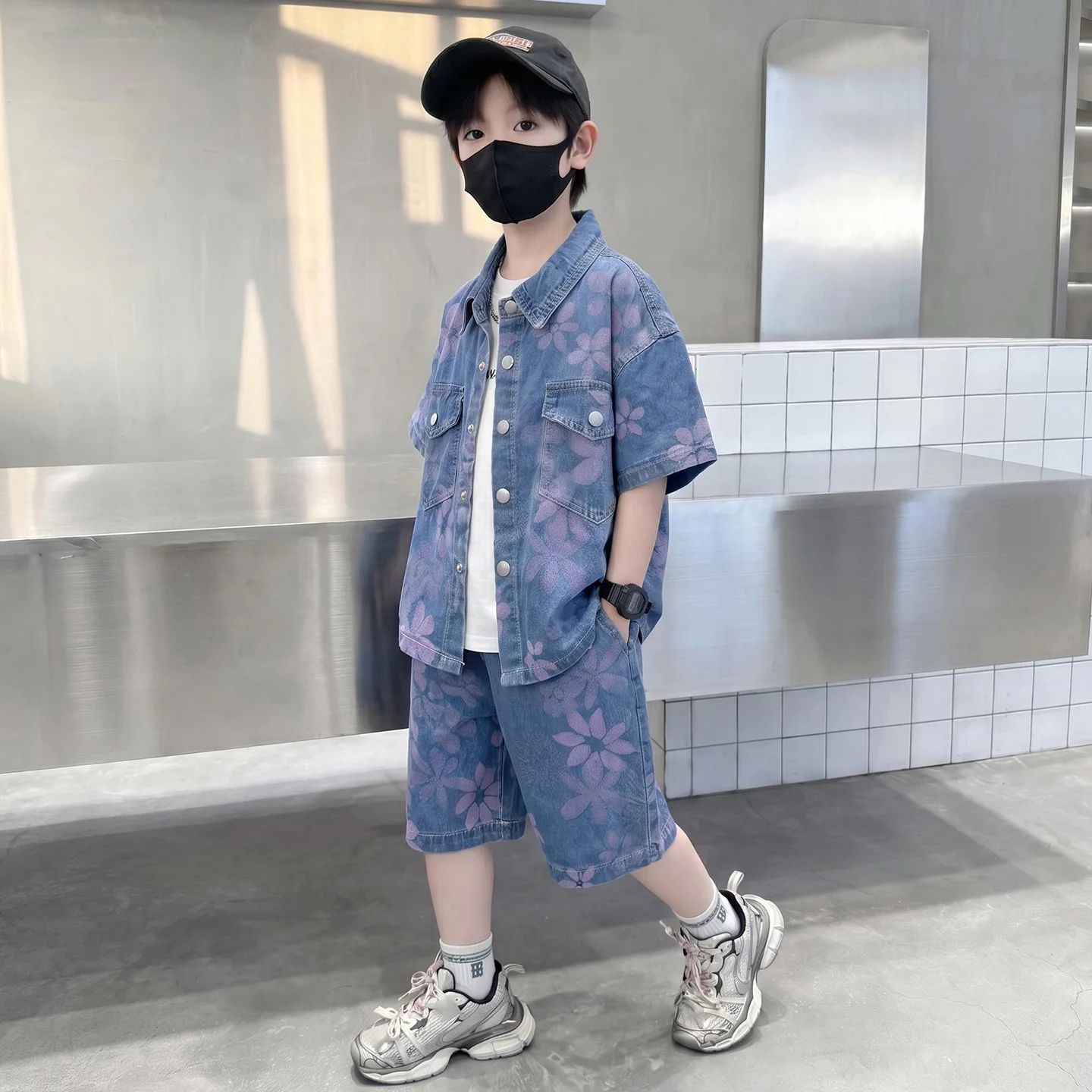 New Fashion Children Summer Denim Set with Shorts for Boy Kids Casual Clothing Suit For Age 2 3 4 5 6 7 8 9 10 11 12 13 14 Years 6