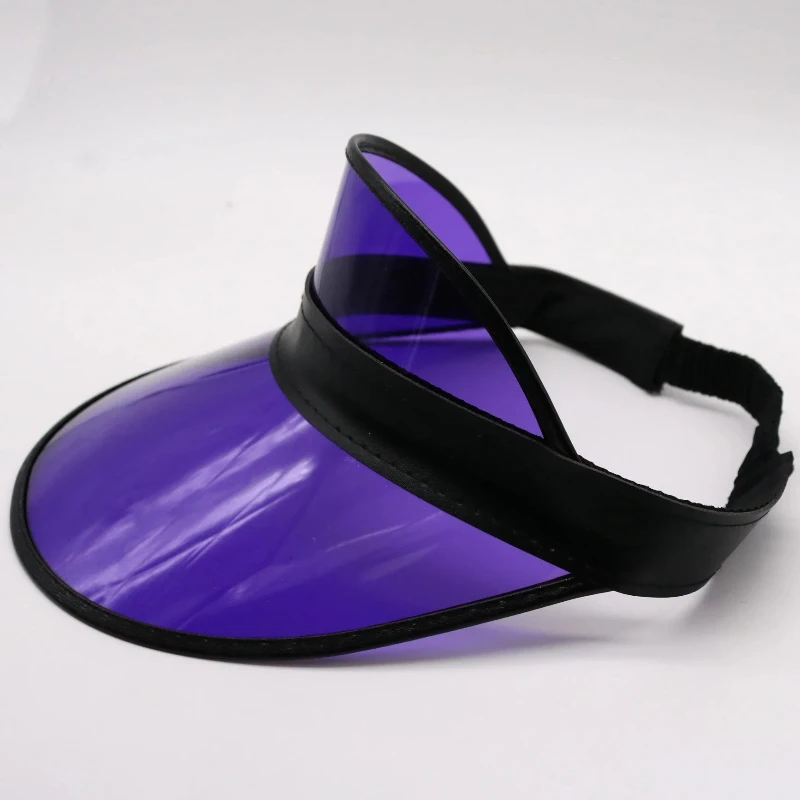 Chapeau pare-soleil en plastique violet pour femmes, casquettes de golf, pare-soleil en PVC, dessus africain, extérieur, adulte, unisexe, offres spéciales