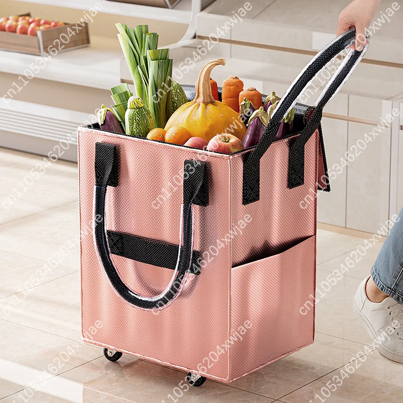Ultra-light Hand-pulled Cart Trailer Folding Grocery Shopping Small Cart Trolley Home New Model