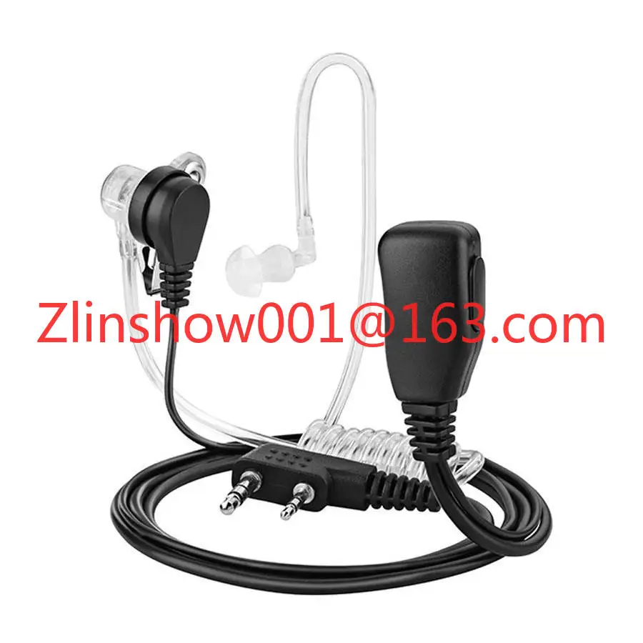 Factory 2 Pin PTT MIC Headset CB Ham FM Radio Handfree In-ear Air Acoustic Tube Earpiece for UV5R 888S UV82
