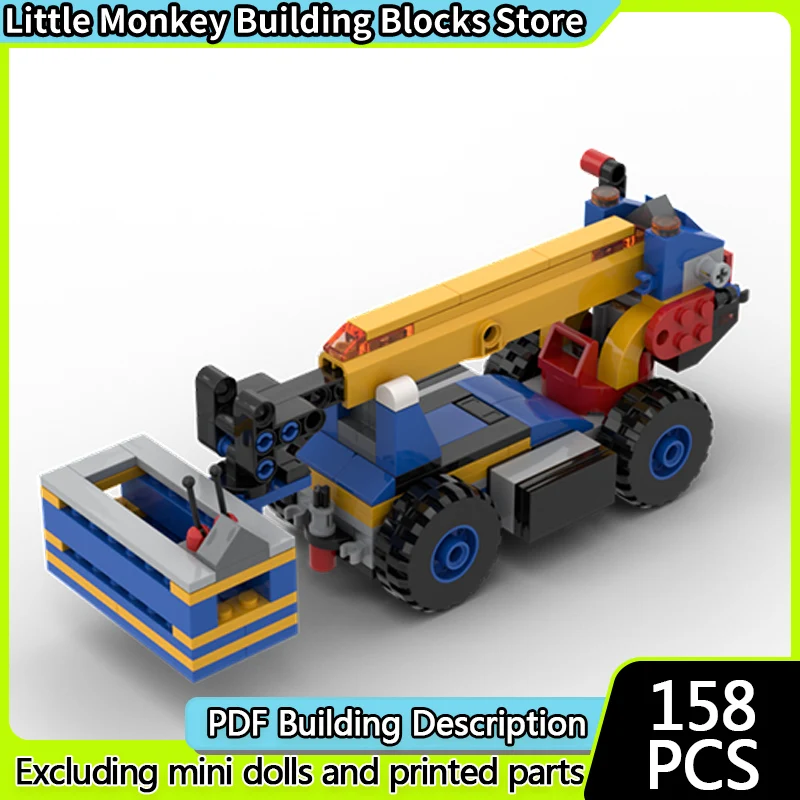 

City Car Model MOC Building Bricks Engineering Aerial Platform Modular Technology Children Holiday Gifts Assemble Toys Suit