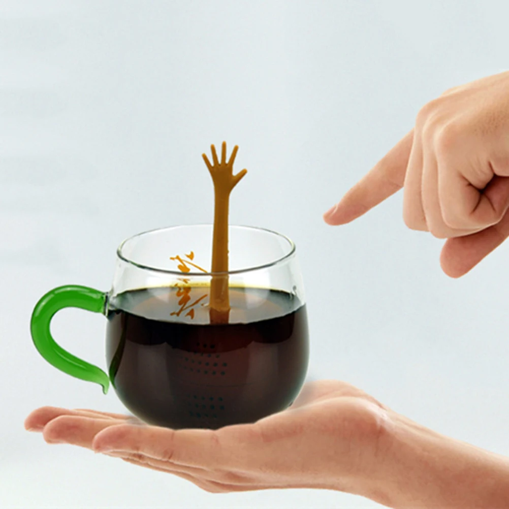 

Cute H Gesture Infuser Silicone Leaf Strainer Perfect for Tea Time Novelty Accessories Eco Friendly Tea Brewer