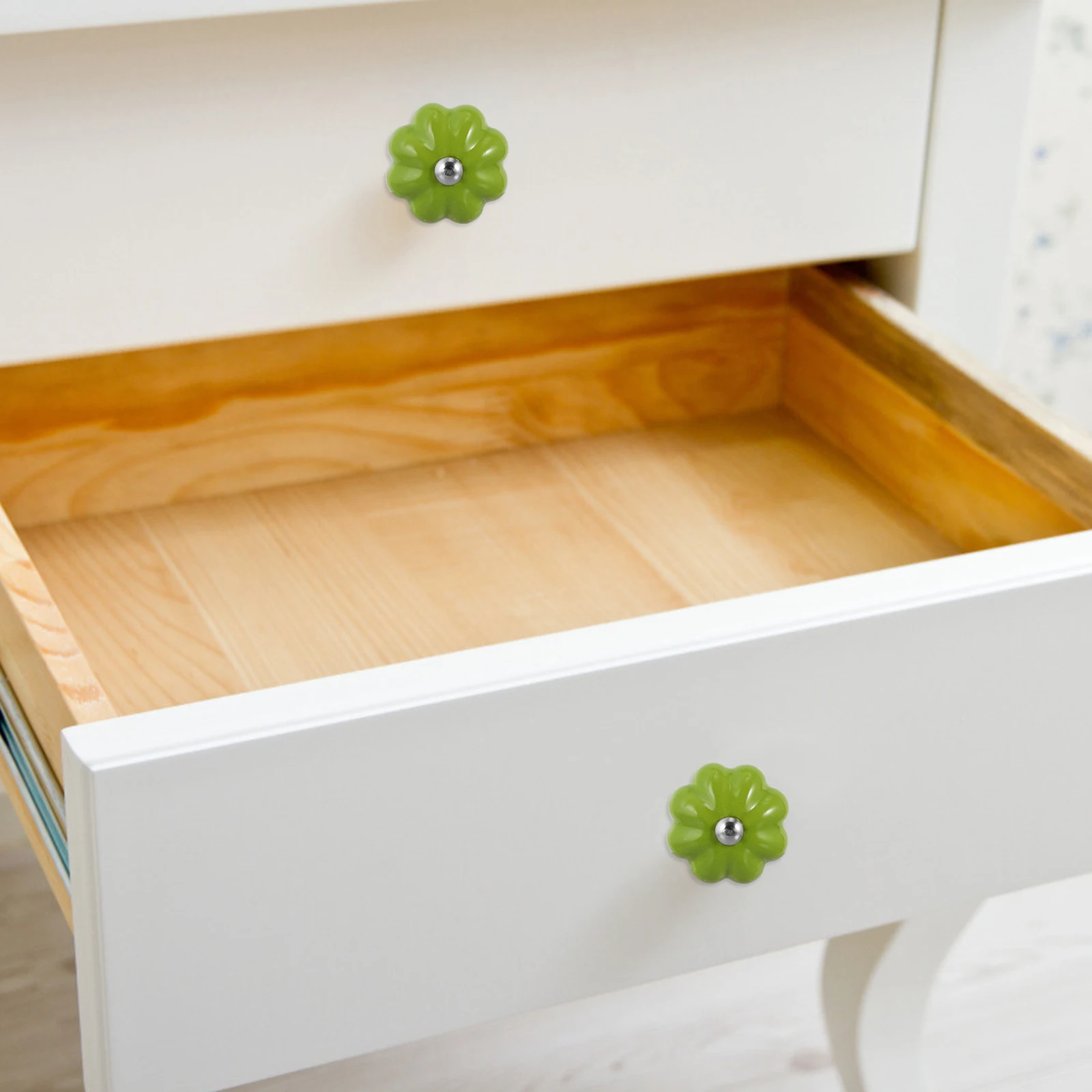 

Green Ceramic Pumpkin Handle Home Cabinet Drawer Furniture Handle Decorative Replacement Knob Creative Pumpkin Shape Furniture