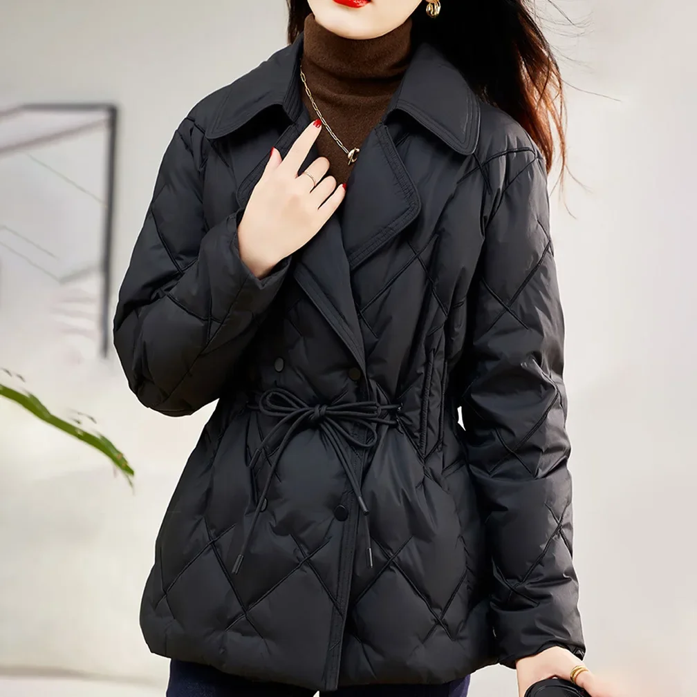 

2025 Autumn/Winter New Women's Down Jacket Commuter Suit Collar Slimming Jacket