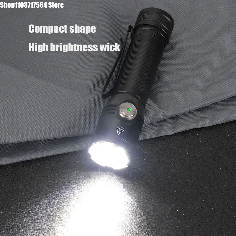 Simple design Outdoor Mini Flashlight COB LED Torch Light Strong Light Variable Focus With Hook Camping Light USB Rechargeable