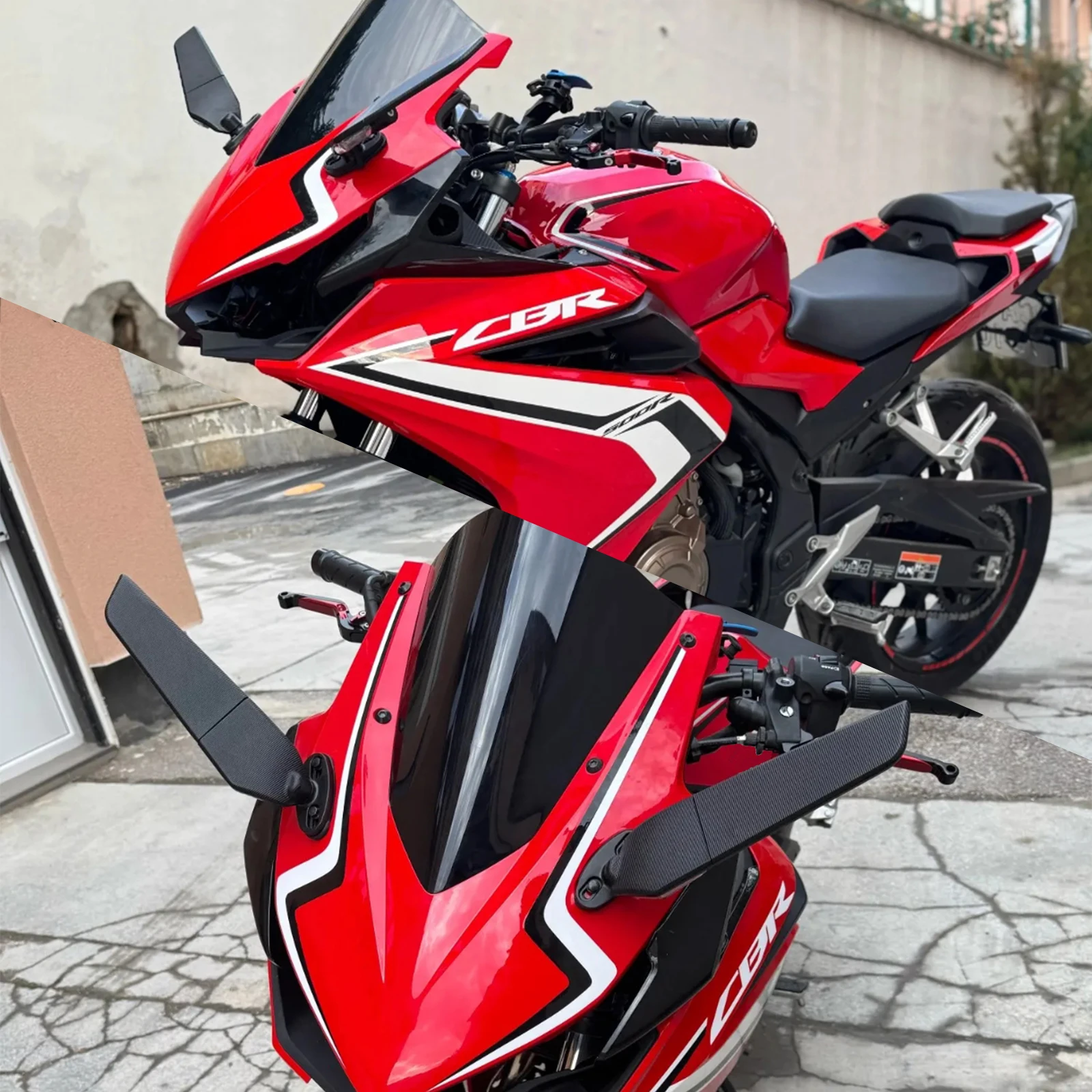 Side Wing Mirrors For Honda CBR650R CBR500R CBR250RR CBR600RR CBR1000RR Motorcycle Rear Mirror Rotatable Adjustment Side Mirrors