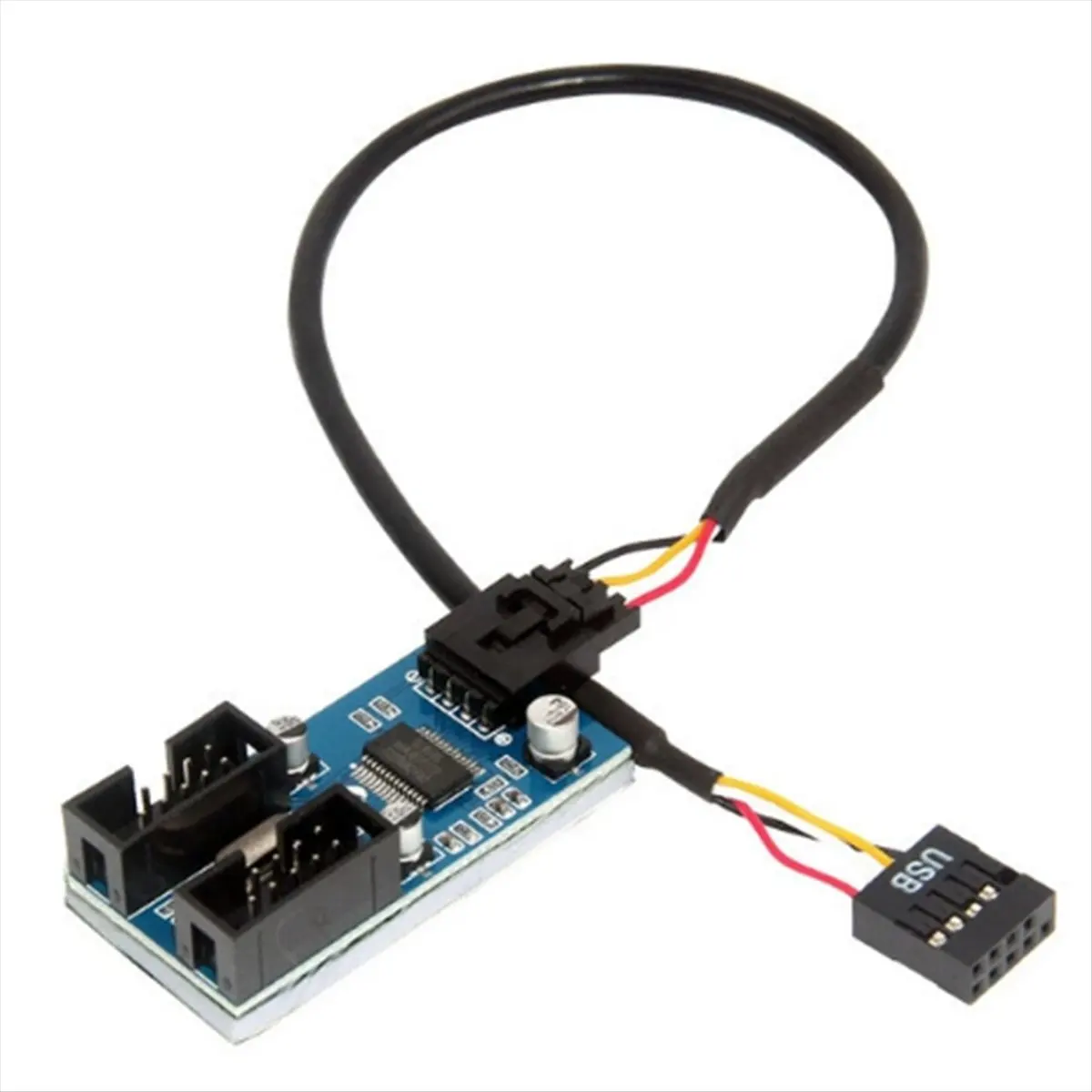 A85P 9Pin USB Splitter Motherboard USB Female Interface Header Splitter 1 to 2 Extension Cable Adapter