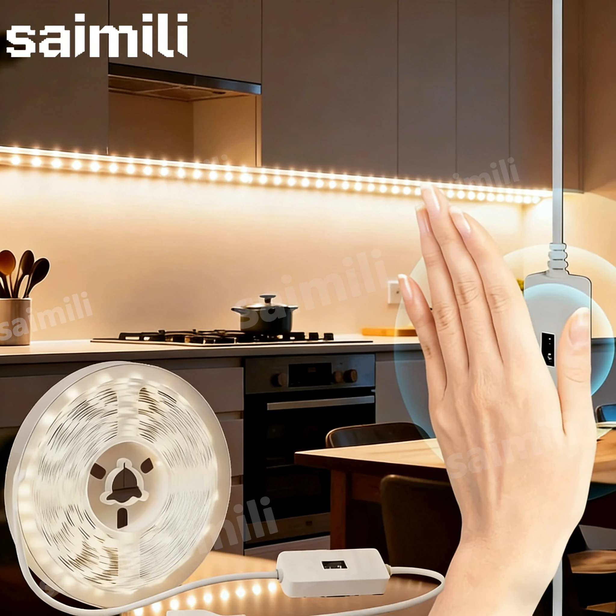 LED Light Strip With Motion Sensor Dimmable Flexible Light Bars For Home Living Room Background Wall Ambient Decorative Lighting