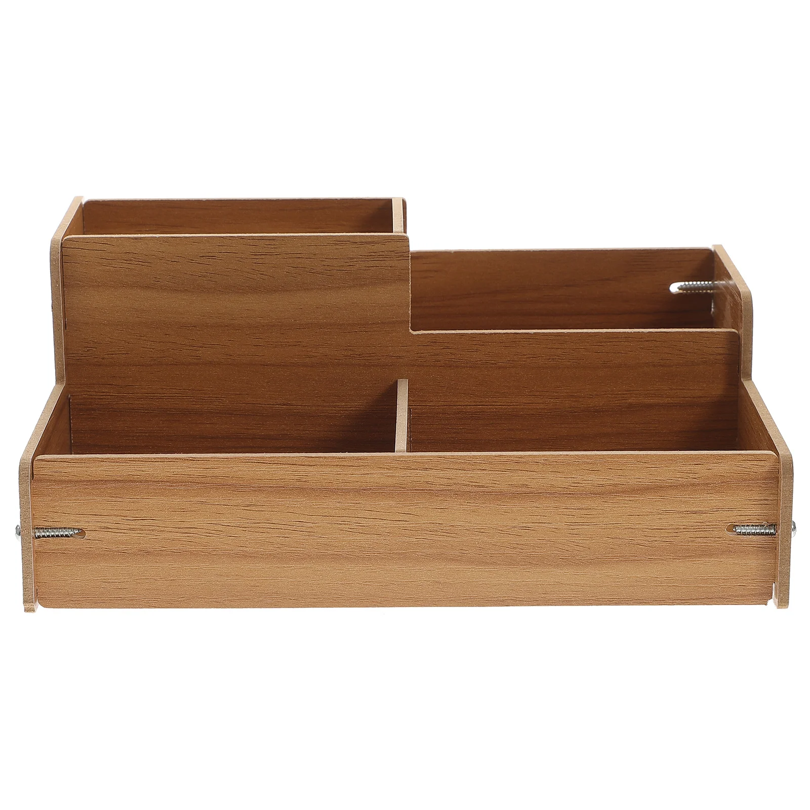 Compact Wooden Pen Box Desk Organizer with Drawers Large Capacity Multi-Compartment Stationery Storage Container