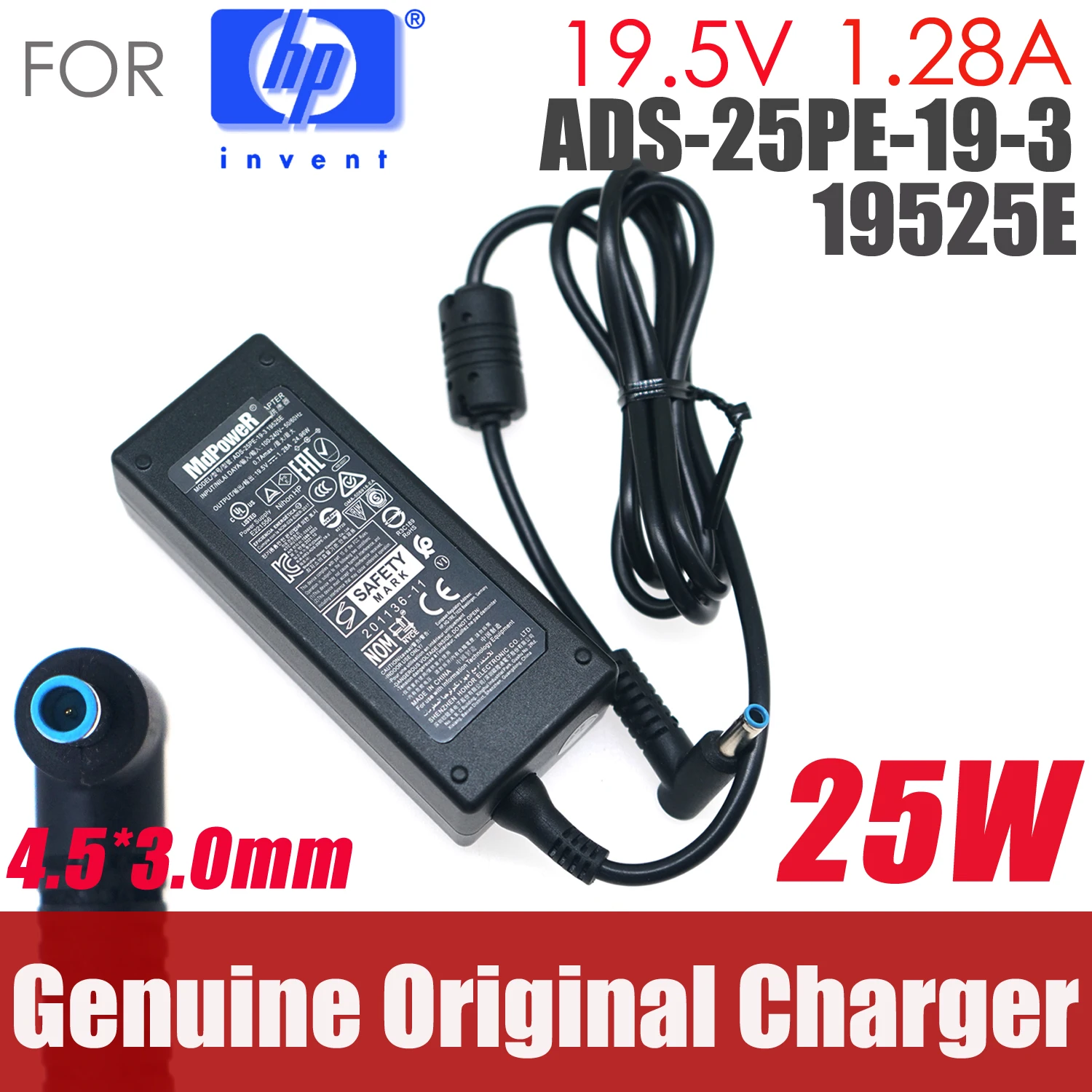 

Original HOIOTO AC Switching Adapter Charger For HP 19.5V 2.05A 1.28A ADS-45PE-19-3 19540E m27fqFHD LCD Monitor Power Supply