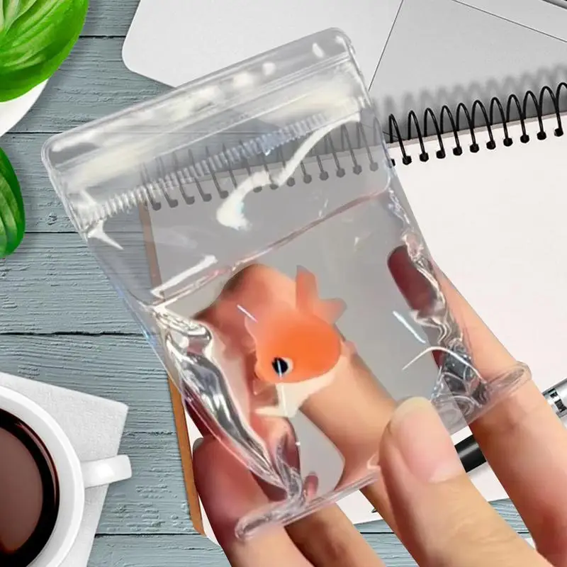 Fish Bag Squeeze Pinch Toy Portable Relaxing Toy Soft Calming Tool Transparent Squeeze Toys Creative Gadget For Kids Adults