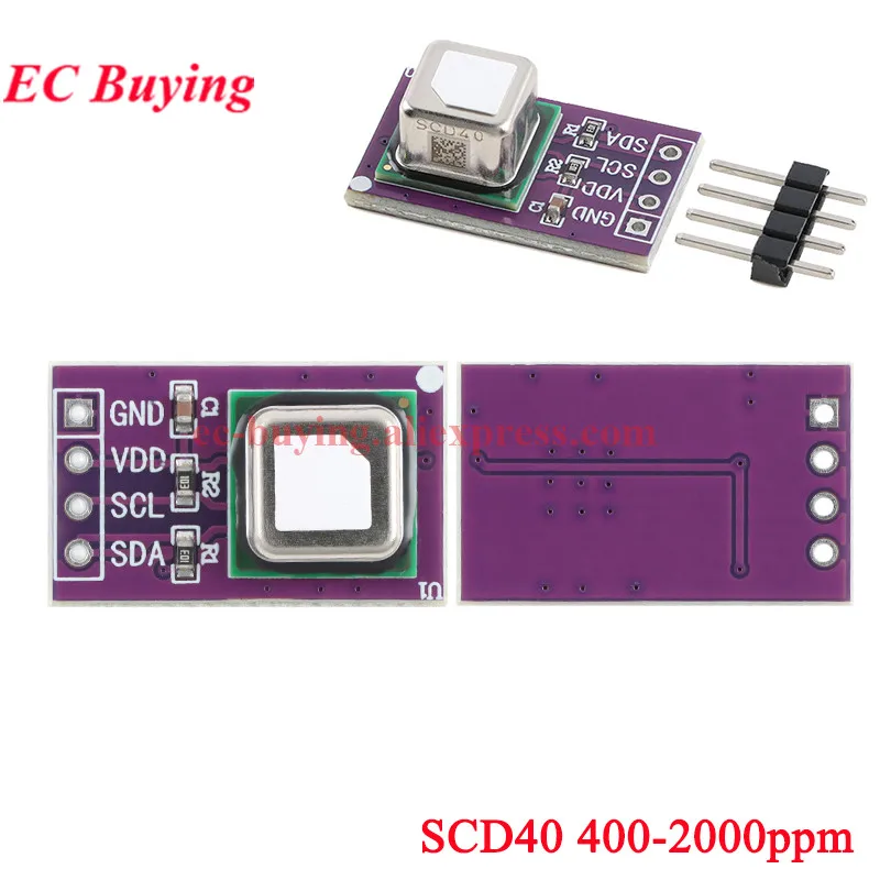 10 قطعة/1 قطعة SCD40 SCD41 مستشعر هواء الغاز كشف ثاني أكسيد الكربون ثاني أكسيد الكربون درجة الحرارة والرطوبة وحدة اثنين في واحد I2C II2 الاتصالات